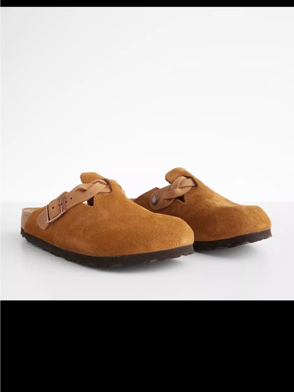 New Size Narrow Birkenstock Boston Braided Soft Suede Clog Mink Brown
